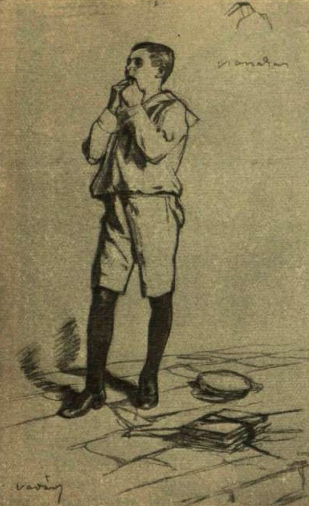 Pal Sokağı Çocukları Özet - Ferenc Molnár Miklós Vadász’ın Pal Sokağı Çocukları romanı için çizdiği illüstrasyon